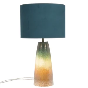 Lámpara De Sobremesa Sonora Pantalla Terciopelo